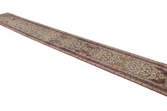 Antique Kerman Lavar Rug, Extra-Long Runner with Florals - Rug & Kilim