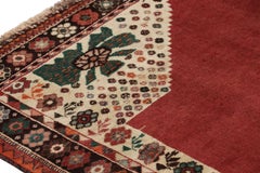 Tappeto Gabbeh vintage, rosso con motivo raffigurante un leone color ruggine - Tappeti e kilim