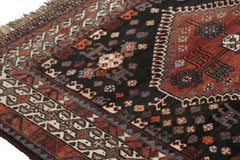 Vintage Qashqai Runner Rug in Black with Medallions - Rug & Kilim