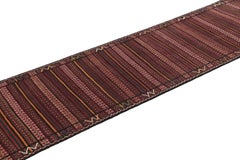 Vintage Ghochan Kilim Runner Rug, Red and Pink Stripes - Rug & Kilim