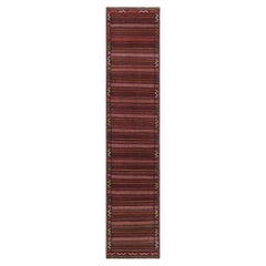 Vintage Ghochan Kilim Runner Rug, Red and Pink Stripes - Rug & Kilim