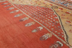 Oversized Antique Zeigler Rug in Red and Rust with Mihrab Design - Rug & Kilim