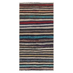 Vintage Shahsavan Kilim Runner with Polychromatic Stripes - Rug & Kilim