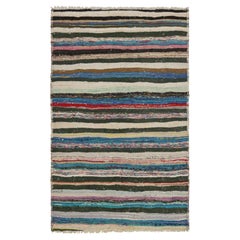 Vintage Shahsavan Kilim with Polychromatic Stripes - Rug & Kilim