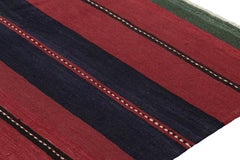 Vintage Bakhtiari Kilim, Red and Black Geometric Stripes - Rug & Kilim