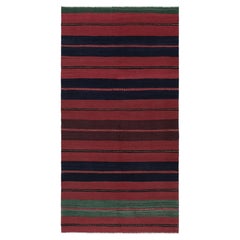Vintage Bakhtiari Kilim, Red and Black Geometric Stripes - Rug & Kilim