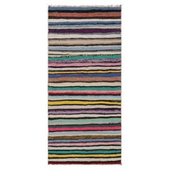 Vintage Shahsavan Kilim Runner Rug, Polychromatic Stripes - Rug & Kilim