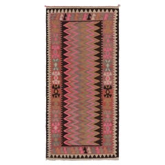 Vintage Shahsavan Zanjan Kilim Runner in Pink with Chevrons - Rug & Kili