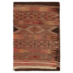 Antique Kilim Rug, Beige-Brown and Pink Geometric Stripes - Rug & Kilim