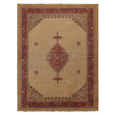 Antique Serapi Rug in Brown with Red Geometric Medallion - Rug & Kilim