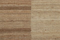 Vintage Mazandaran Kilim in Beige-Brown Striped Pattern - Rug & Kilim