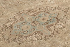 Vintage Tabriz Rug, Desert Wash Medallion in Beige and Brown - Rug & Kilim