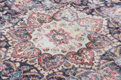Vintage Tabriz Rug, Faded Floral Medallion in Red and Indigo - Rug & Kilim