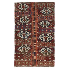 Vintage-Kelim aus Bidjar, geometrisches Stammesmuster in Rot, Marineblau und Elfenbein – Teppiche & Kelims