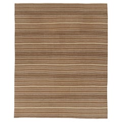Vintage Bidjar Kilim, Tonal Stripe Flatweave in Earth Tones - Rug & Kilim