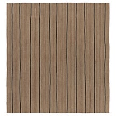 Vintage Bidjar Kilim, Tribal Rug in Brown Stripes
