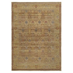 Rug & Kilim’s Agra Oriental Rug in Brown and Gold with Floral Patterns