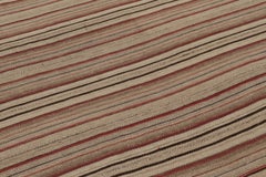 Vintage Kilim, Tribal Rug in Polychromatic Stripes
