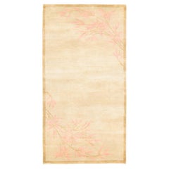 Contemporary Chinese Deco Style Floral Wool Runner by Rug & Kilim, India