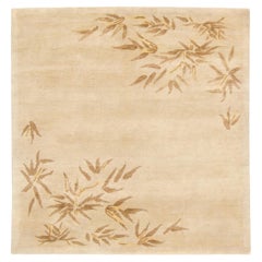 Contemporary Chinese Deco Style Square Gold & Brown Wool Rug by Rug & Kilim