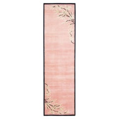 Contemporary Chinese Deco Style Salmon & Beige Wool Runner by Rug & Kilim