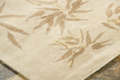 Contemporary Chinese Deco Style Beige Wool Rug by Rug & Kilim, India
