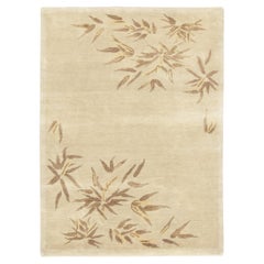 Contemporary Chinese Deco Style Beige Wool Rug by Rug & Kilim, India