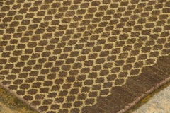 Contemporary Geometric Honeycomb Brown & Gold Wool Rug by Rug & Kilim, India