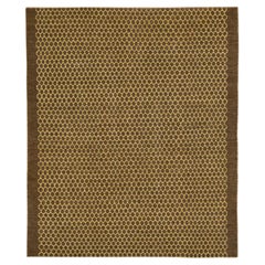 Contemporary Geometric Honeycomb Brown & Gold Wool Rug by Rug & Kilim, India
