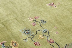 Contemporary Chinese Deco Style Square Floral Wool Rug by Rug & Kilim, India