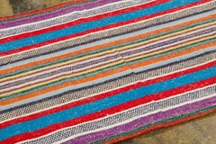 Alfombra de pasillo vintage de lana Chaput Kilim con diseño a rayas, de Rug & Kilim, 1950-1959