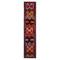 Tappeto da tavolo vintage turco in lana kilim con strisce dorate di Rug & Kilim, 1950-1959