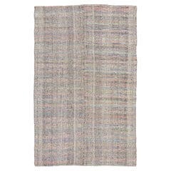 Tappeto vintage in lana Chaput Kilim con strisce in rilievo, di Rug & Kilim, 1950-1959