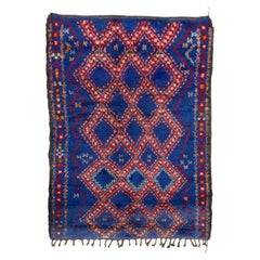 Vintage Moroccan Berber Shag Wool Rug with Diamond Grid by Rug & Kilim 1950-1959