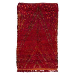 Vintage Moroccan Berber Shag Wool Rug in Red by Rug & Kilim, 1950-1959