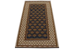 Contemporary Swedish Style Flatweave Natural Silk Runner, by Rug & Kilim, India