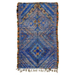Vintage Moroccan Berber Rug with Blue Diamond Design by Rug & Kilim, 1950-1959