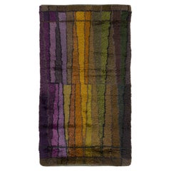 Vintage Swedish Rya Wool Rug in Striped Design by Rug & Kilim, 1950-1959