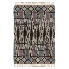 Vintage Swedish Rya Wool Rug in Diamond Design by Rug & Kilim, 1950-1959