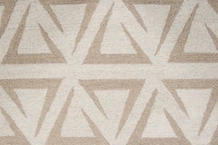 Contemporary Geometric Wool Rug in Beige & Ivory by Rug & Kilim, India