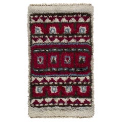 Vintage Swedish Rya Wool Rug in Red & Ivory by Rug & Kilim, 1950-1959
