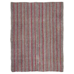 Vintage Turkish Kilim Exotic Yarn Rug with Red Stripes by Rug & Kilim, 1950-1959