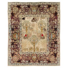 Antiker Agra-Wollteppich mit Tiermotiven von Rug & Kilim, 1950–1959