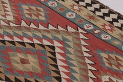 Vintage Kilim, Tribal Gallery Runner Rug with Diamonds - Rug & Kilim