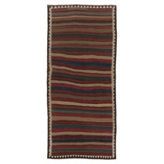 Vintage Turkish Kilim, Tribal Gallery Runner in Polychromatic Stripes - Rug & Ki