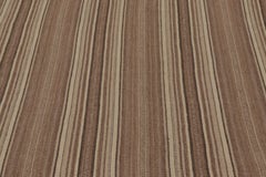Vintage Kilim, Beige-Brown Square Rug in All Over Stripes - Rug & Kilim