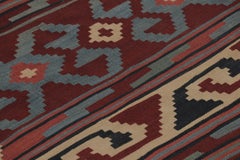 Vintage Turkish Kilim, Tribal Runner Rug with Ancient Motifs - Rug & Kilim