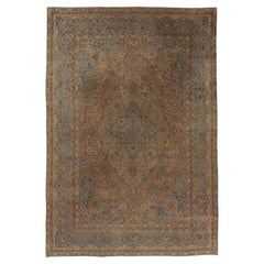 Antique Turkish Kerman Lavar Rug, Regal Intricate Floral Medallion - Rug & Kilim