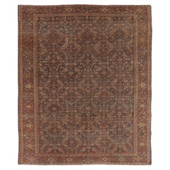 Antique Sultanabad Turkish Rug, Red and Beige-Brown Floral Pattern - Rug & Kilim
