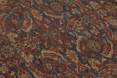 Antique Sultanabad Turkish Rug, Red and Beige-Brown Floral Pattern - Rug & Kilim